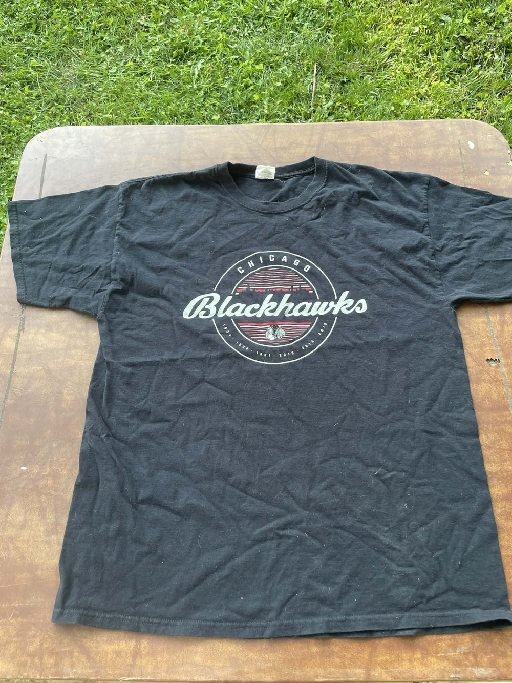 Fruit of the Loom Black Chicago Blackhawks Graphic Tee
